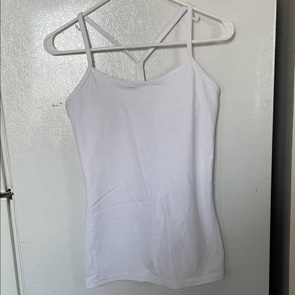 Lululemon Athletica Size 8 White Padded Bra Tank Versatile‎ Athleleisure Yoga